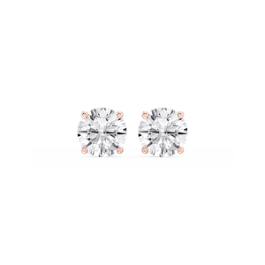 Round Lab Grown Diamond Hidden Halo Stud Earrings