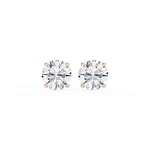 Round Lab Grown Diamond Hidden Halo Stud Earrings