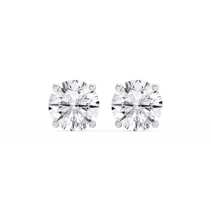 Round Lab Grown Diamond Hidden Halo Stud Earrings