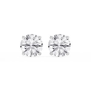 Round Lab Grown Diamond Hidden Halo Stud Earrings
