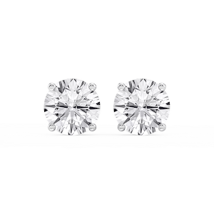 Round Lab Grown Diamond Hidden Halo Stud Earrings
