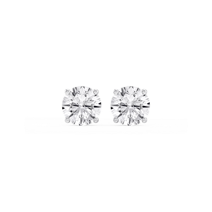 Round Lab Grown Diamond Hidden Halo Stud Earrings
