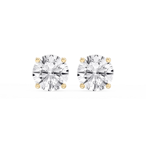 Round Lab Grown Diamond Hidden Halo Stud Earrings
