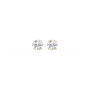 Round Lab Grown Diamond Hidden Halo Stud Earrings