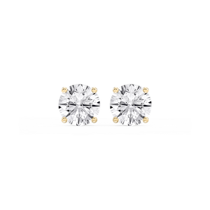 Round Lab Grown Diamond Hidden Halo Stud Earrings