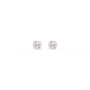 Round Lab Grown Diamond Classic Four Prong Stud Earrings