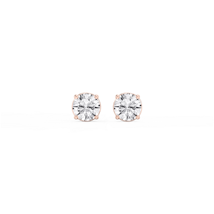 Round Lab Grown Diamond Classic Four Prong Stud Earrings