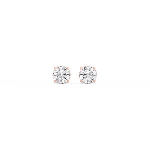 Round Lab Grown Diamond Classic Four Prong Stud Earrings