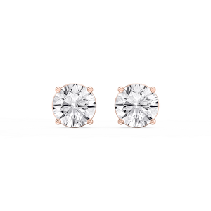 Round Lab Grown Diamond Classic Four Prong Stud Earrings