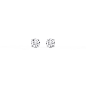 Round Lab Grown Diamond Classic Four Prong Stud Earrings