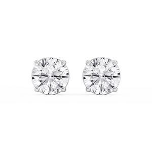 Round Lab Grown Diamond Classic Four Prong Stud Earrings