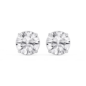 Round Lab Grown Diamond Classic Four Prong Stud Earrings