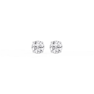Round Lab Grown Diamond Classic Four Prong Stud Earrings