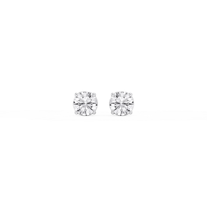 Round Lab Grown Diamond Classic Four Prong Stud Earrings