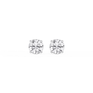Round Lab Grown Diamond Classic Four Prong Stud Earrings