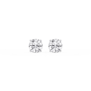 Round Lab Grown Diamond Classic Four Prong Stud Earrings