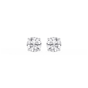 Round Lab Grown Diamond Classic Four Prong Stud Earrings
