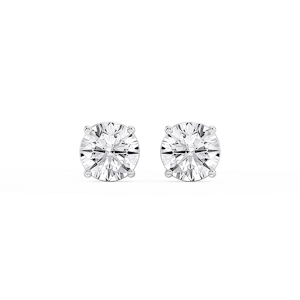 Round Lab Grown Diamond Classic Four Prong Stud Earrings