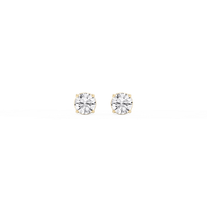 Round Lab Grown Diamond Classic Four Prong Stud Earrings