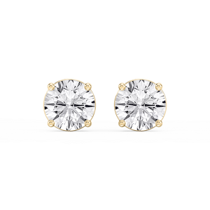 Round Lab Grown Diamond Classic Four Prong Stud Earrings