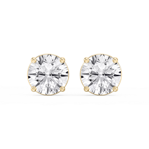 Round Lab Grown Diamond Classic Four Prong Stud Earrings