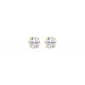 Round Lab Grown Diamond Classic Four Prong Stud Earrings
