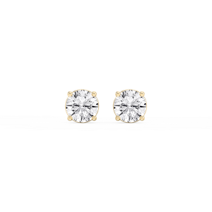 Round Lab Grown Diamond Classic Four Prong Stud Earrings