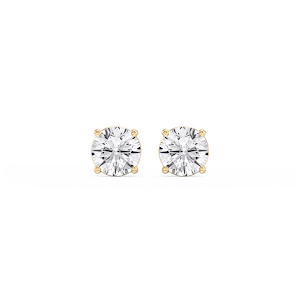 Round Lab Grown Diamond Classic Four Prong Stud Earrings