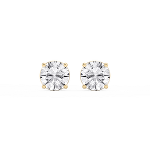 Round Lab Grown Diamond Classic Four Prong Stud Earrings