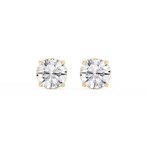 Round Lab Grown Diamond Classic Four Prong Stud Earrings