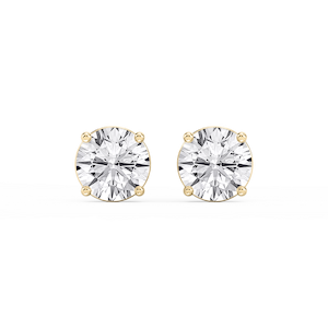 Round Lab Grown Diamond Classic Four Prong Stud Earrings