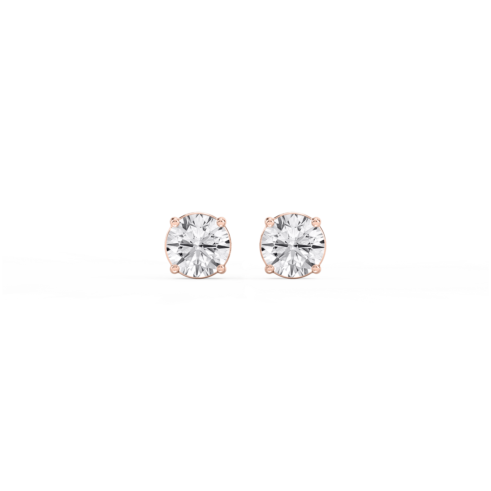 Round Lab Grown Diamond Classic Four Prong Stud Earrings