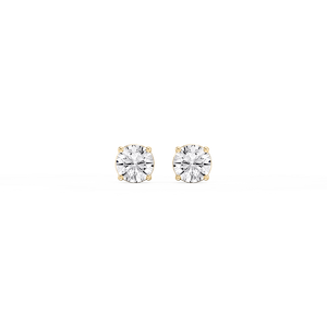 Round Lab Grown Diamond Classic Four Prong Threaded Back Stud Earrings