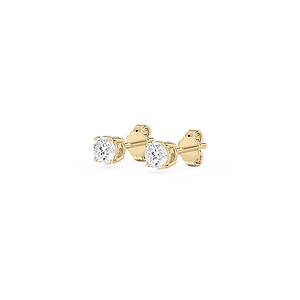 Round Lab Grown Diamond Classic Four Prong Threaded Back Stud Earrings