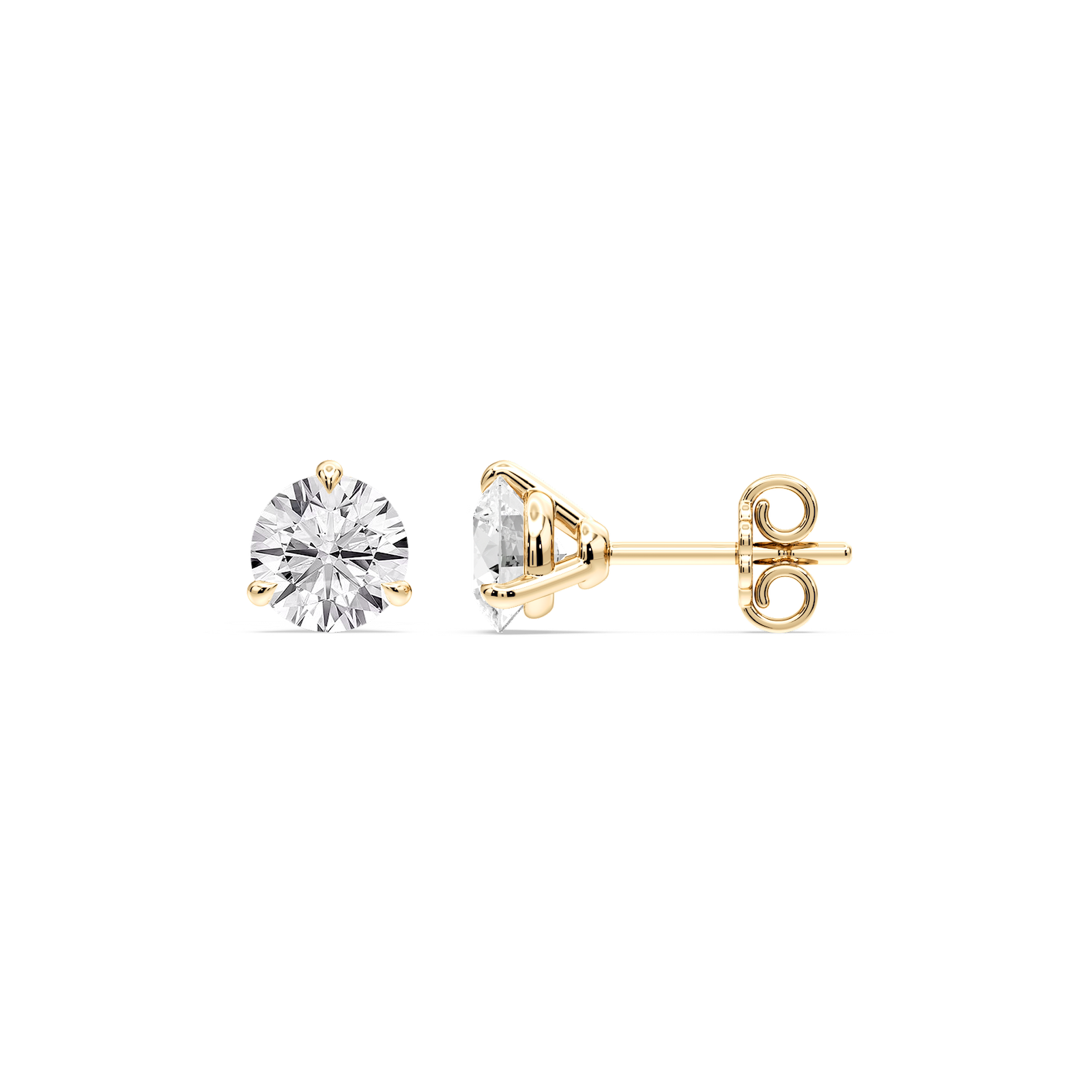 Round Certified Lab Grown Diamond Claw Prong Martini Stud Earrings