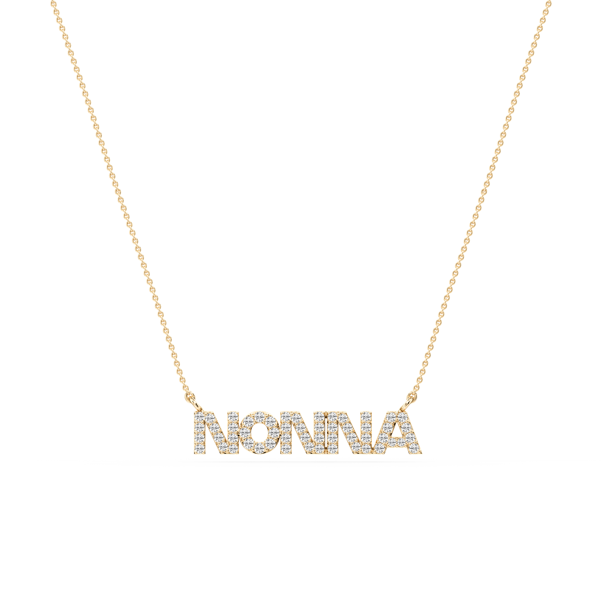 Round Lab Grown Diamond Mom Cursive Letter Pendant - 16 to 18 Inches