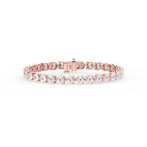 Round Lab Grown Diamond Three Prong Tennis Bracelet
