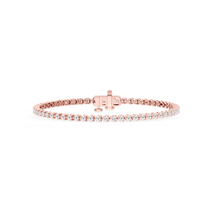 Round Lab Grown Diamond Three Prong Tennis Bracelet