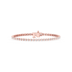 Round Lab Grown Diamond Three Prong Tennis Bracelet