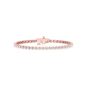 Round Lab Grown Diamond Three Prong Tennis Bracelet