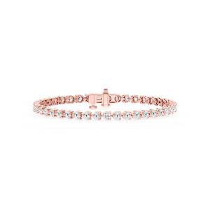 Round Lab Grown Diamond Three Prong Tennis Bracelet