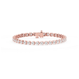 Round Lab Grown Diamond Three Prong Tennis Bracelet