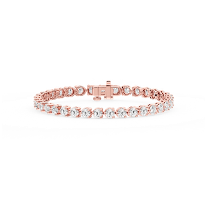 Round Lab Grown Diamond Three Prong Tennis Bracelet