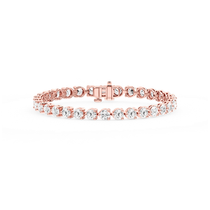 Round Lab Grown Diamond Three Prong Tennis Bracelet