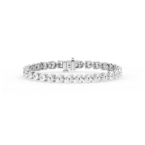 Round Lab Grown Diamond Three Prong Tennis Bracelet