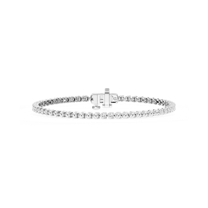 Round Lab Grown Diamond Three Prong Tennis Bracelet