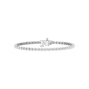 Round Lab Grown Diamond Three Prong Tennis Bracelet