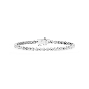 Round Lab Grown Diamond Three Prong Tennis Bracelet