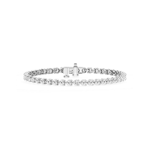 Round Lab Grown Diamond Three Prong Tennis Bracelet