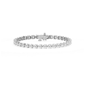 Round Lab Grown Diamond Three Prong Tennis Bracelet